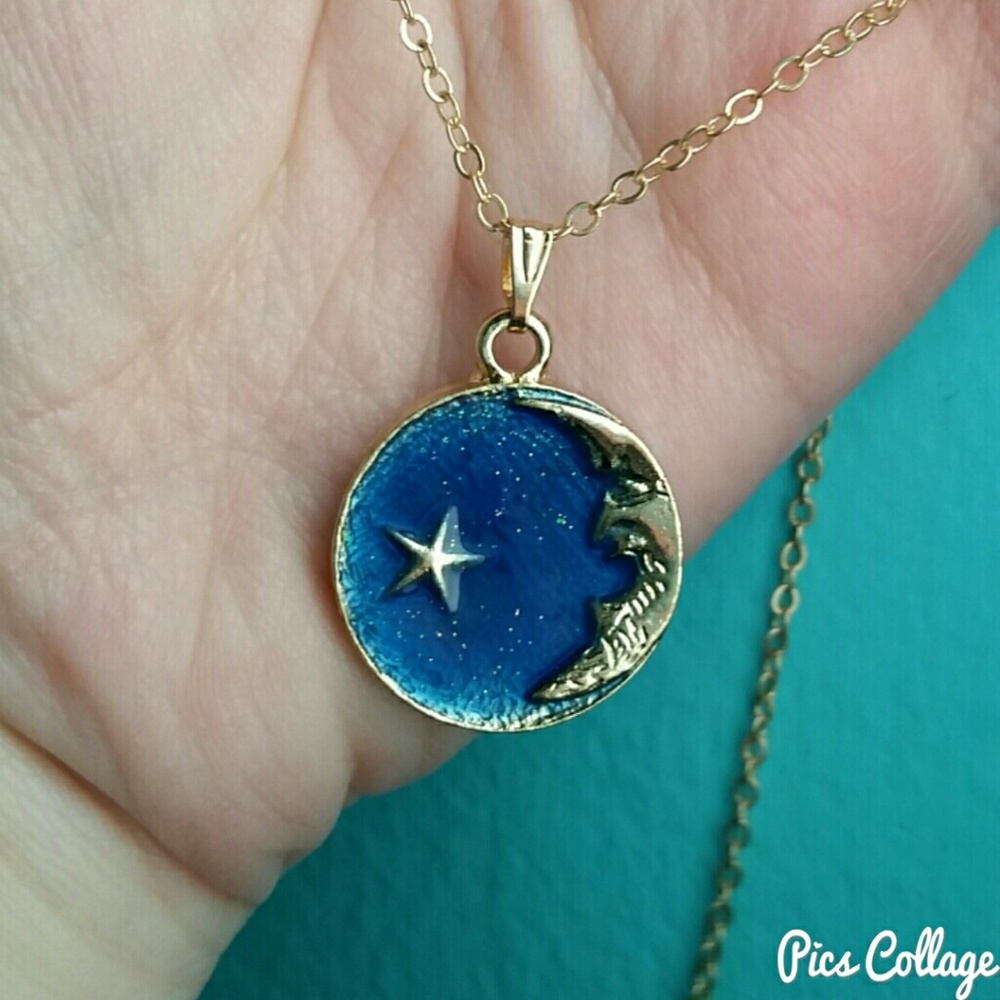 Crescent Moon & Star Necklace